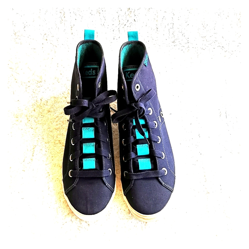 Keds High Top Sneakers, Size 9, Navy